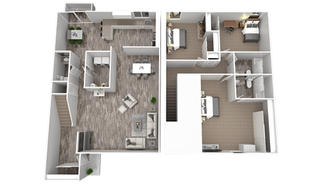 Floor plan for 3 beds, 2.5 baths, 1618 sqft